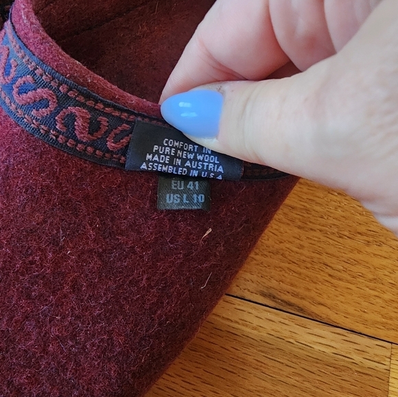 Stegmann Wine Wool Clogs Size 41 Earthy Crunchy Hippie - Picture 2 of 5
